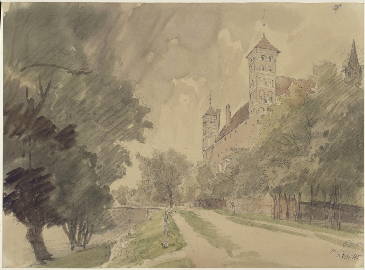 Kasteel van de bisschop van Ermland in Heilsberg door Eduard Gaertner