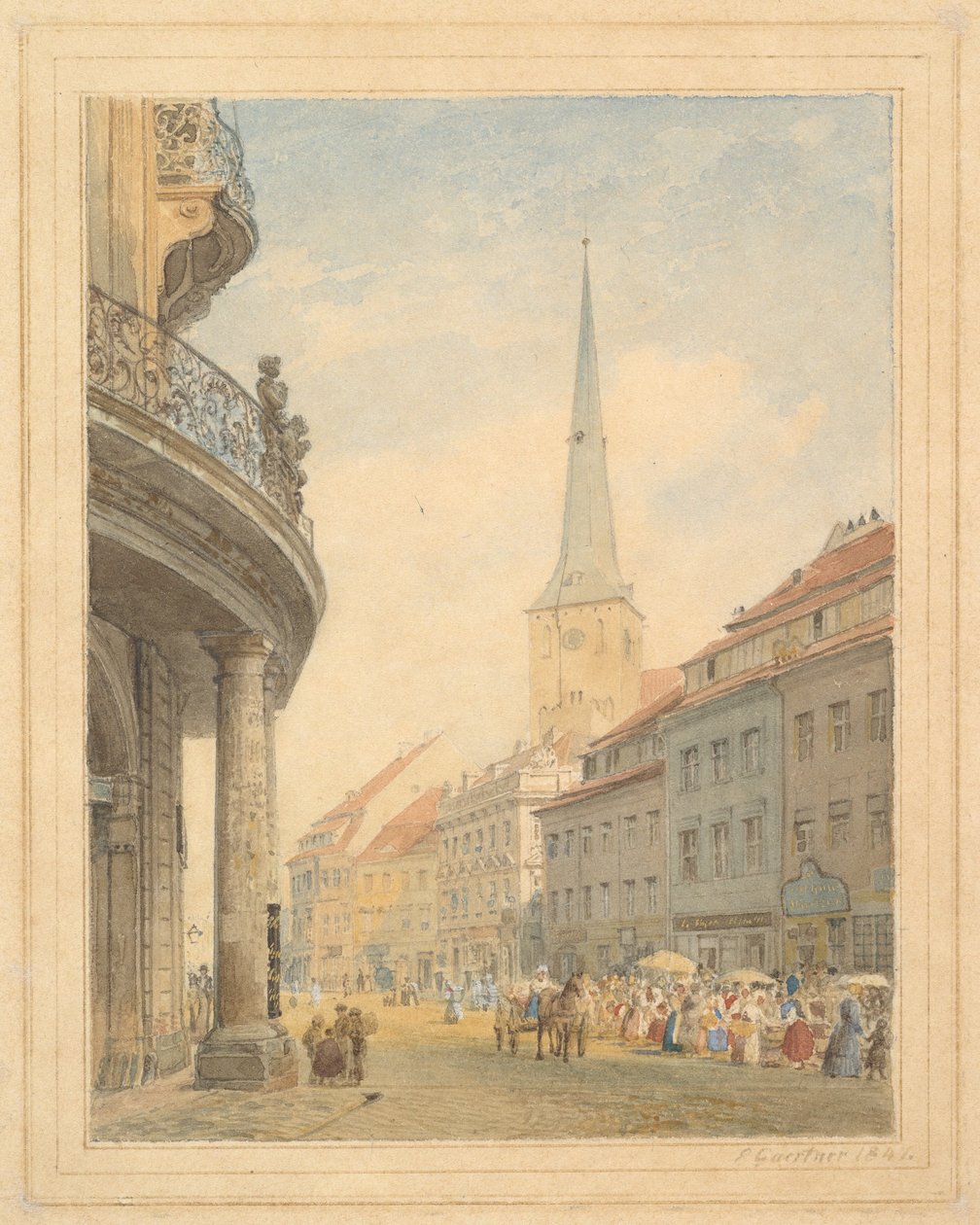 Gezicht op Berlijn met het Ephraim-Paleis links door Eduard Gaertner