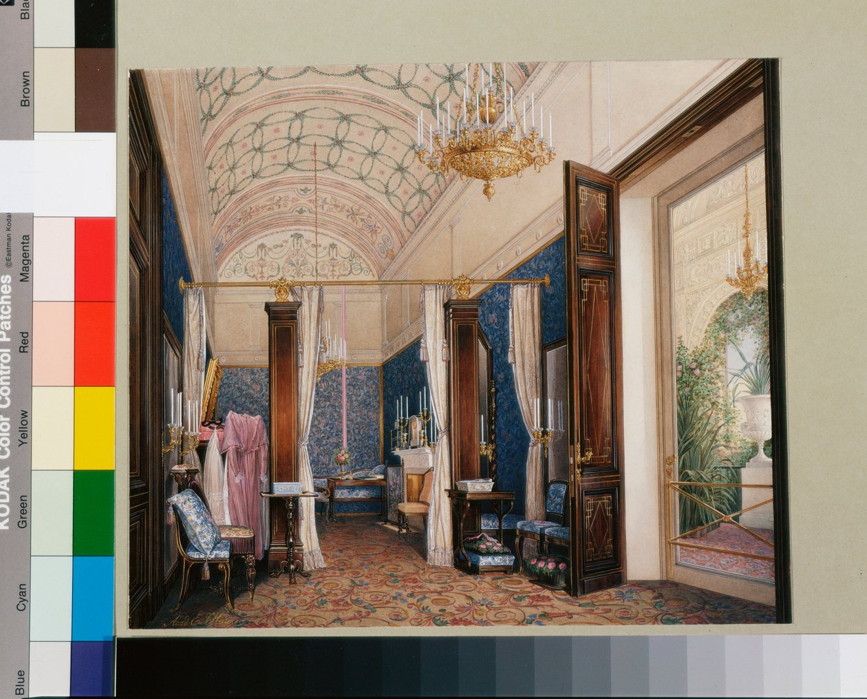 Interieurs van het Winterpaleis: De kleedkamer van Keizerin Alexandra Fjodorovna door Eduard Hau