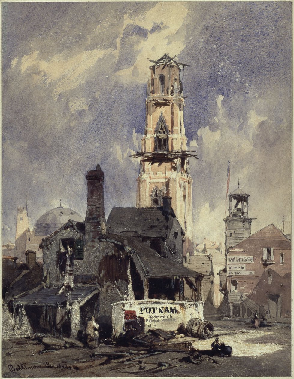 Gezicht op Baltimore door Eduard Hildebrandt