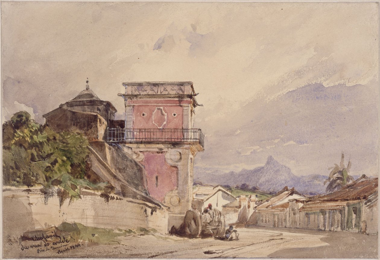 Fontein in de Rua do Conde. Rio de Janeiro door Eduard Hildebrandt
