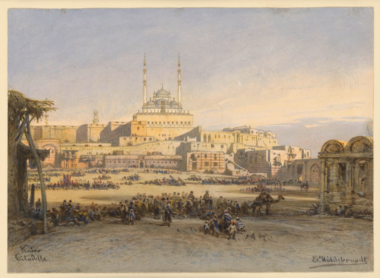 De citadel van Caïro door Eduard Hildebrandt