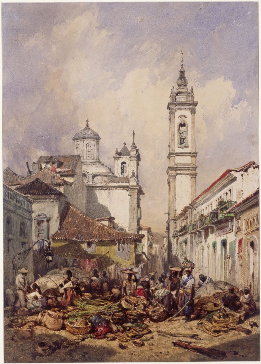 Rua do Ouvidor. Rio de Janeiro door Eduard Hildebrandt