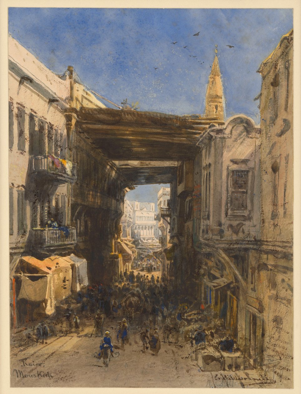 Straat in Caïro door Eduard Hildebrandt