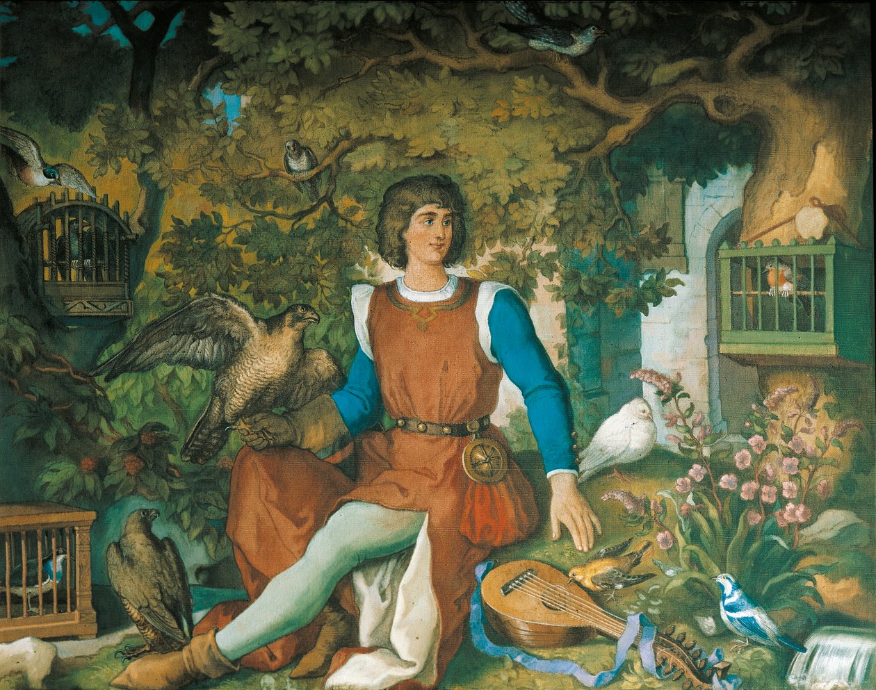 Portret van Walther von der Vogelweide, uit de Tannhauser Saga door Eduard Ille