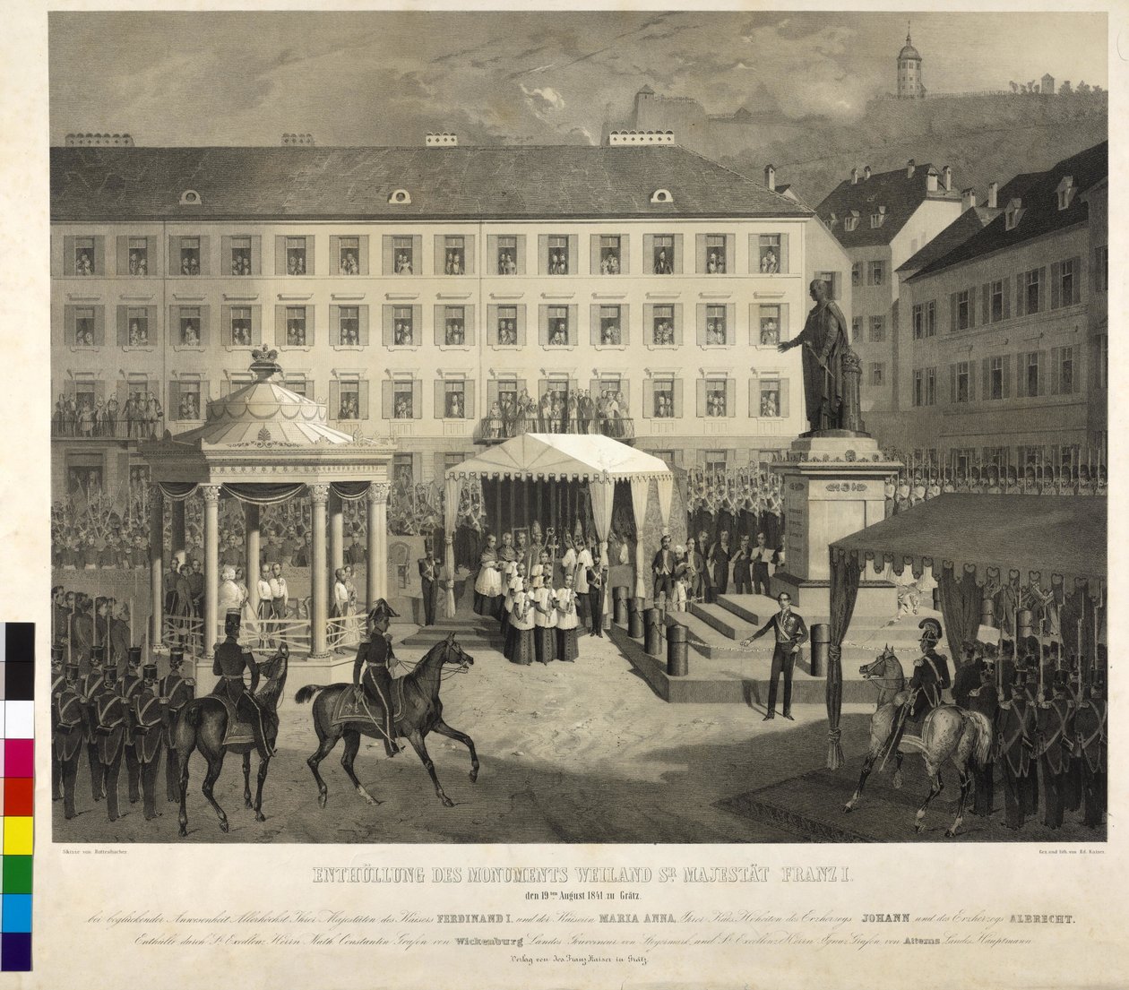 Onthulling van het monument van Franz I in Graz: onthulling van een monument door Eduard Kaiser
