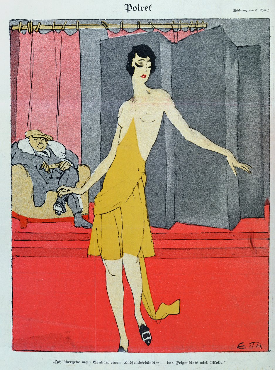 Bij de Couturier, een model met Paul Poiret (1879-1944) uit 