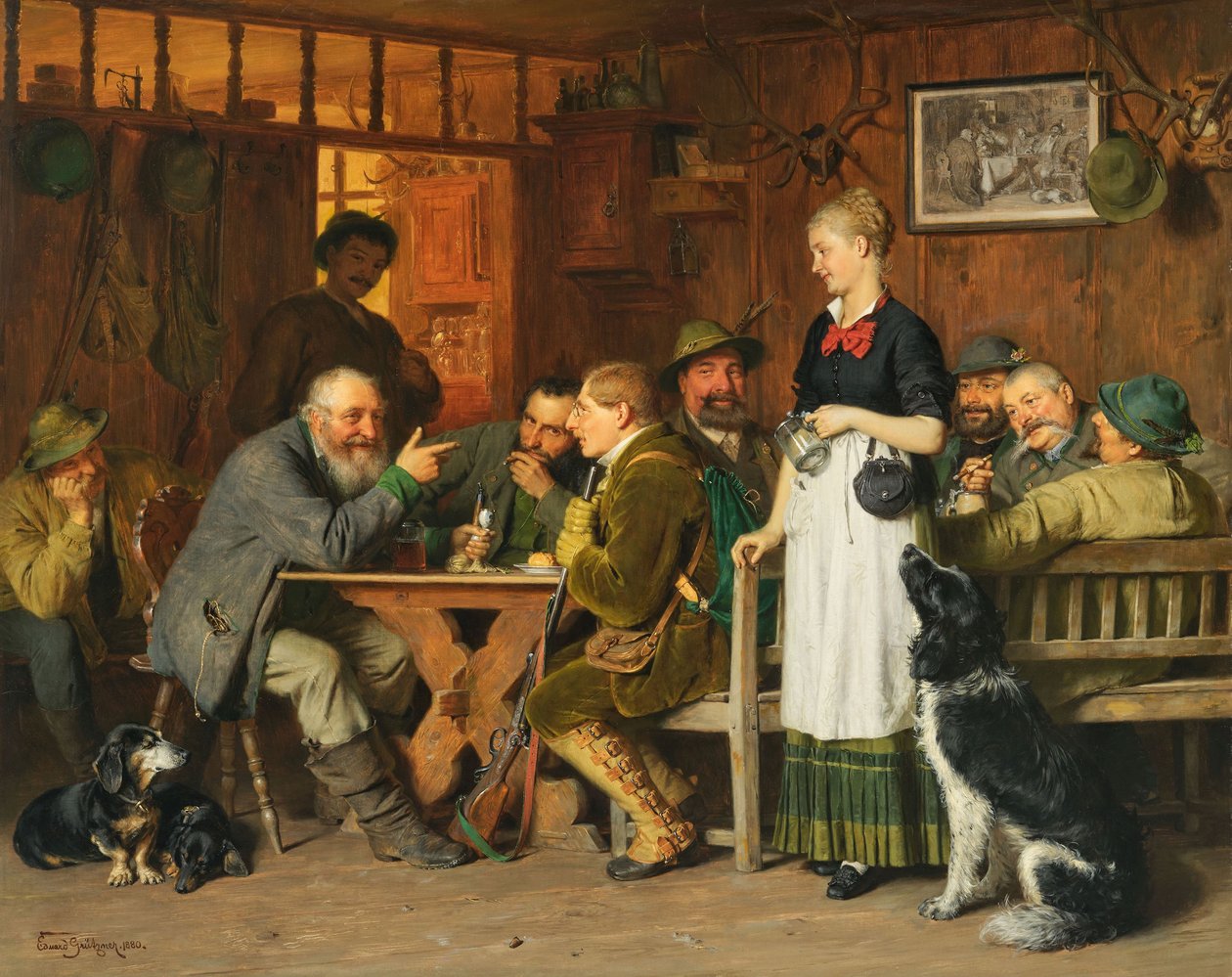 Eduard Grützner De zondagsjager 1880 door Eduard von Grutzner