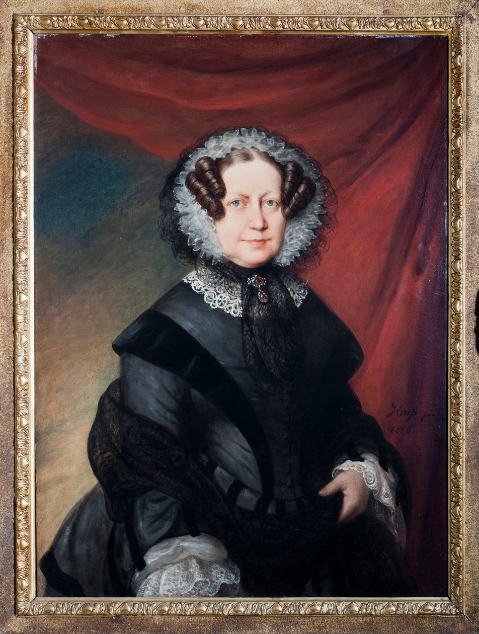 Portret van Artemisia Negrone Brignole-Sale, moeder van de hertogin Galliera Maria Brignole Sale de Ferrari Schilderij door Eduard von Heuss (1808-1880) Genua, musei di strada nuova door Eduard von Heuss