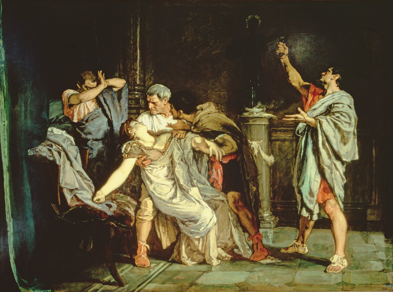 De dood van Lucretia door Eduardo Rosales