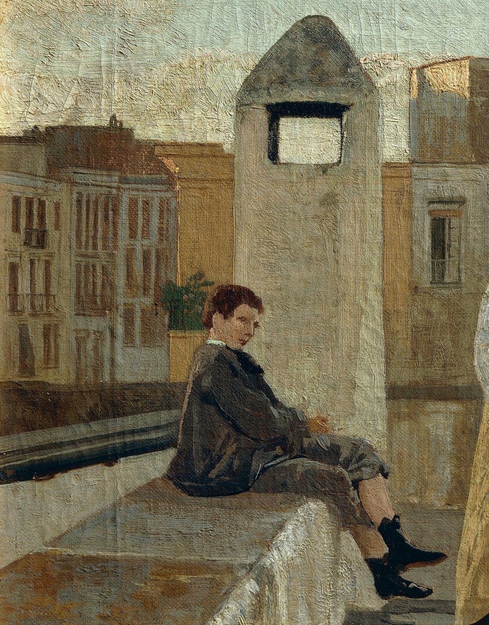 Het terras (detail) door Eduardo Dalbono