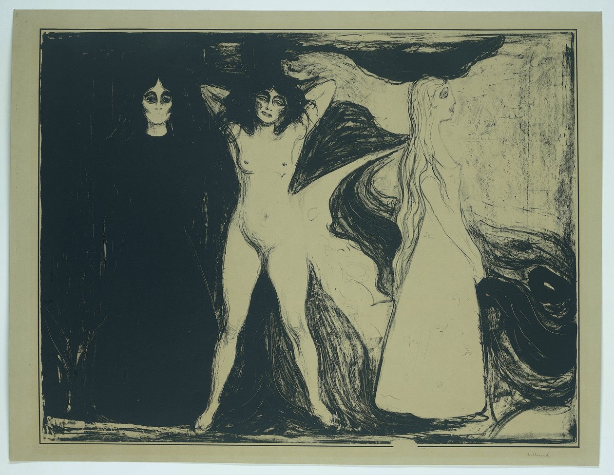 Vrouwen in drie stadia door Edvard Munch (signed by artist)