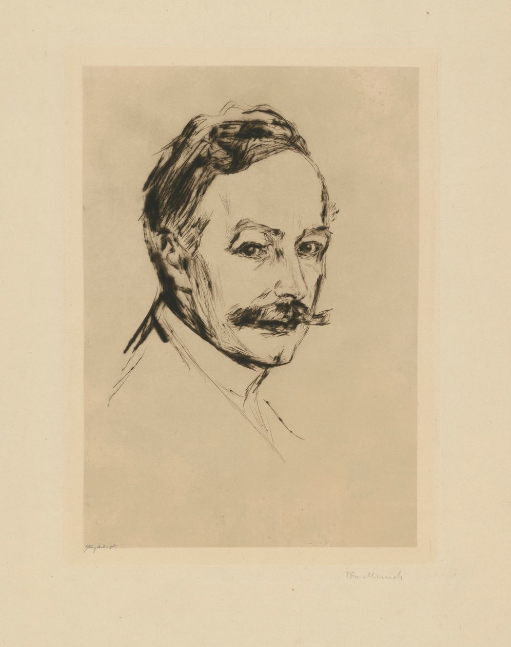 Uit de map „Uit het huis van Max Linde”: Dr. Max Linde door Edvard Munch