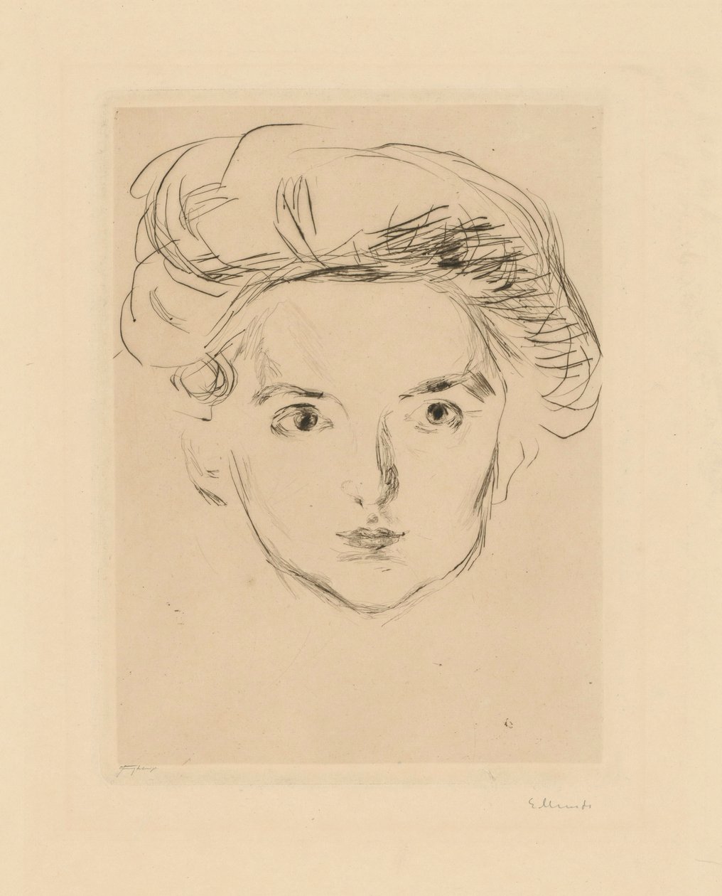 Berlijnse courtisane (meisjeshoofd) door Edvard Munch