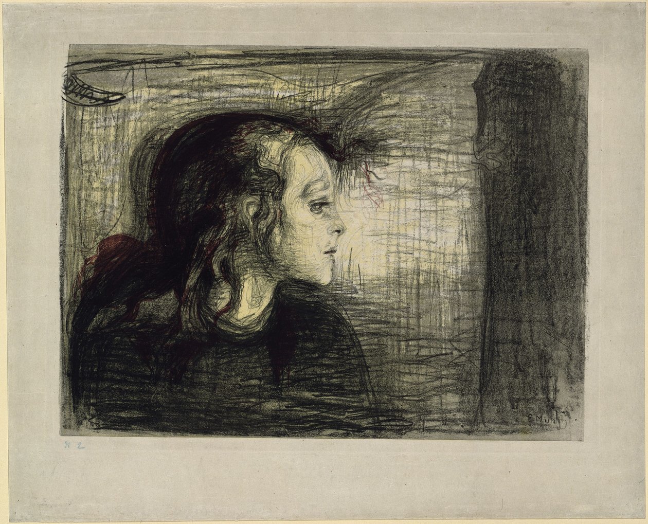 Het zieke kind I door Edvard Munch