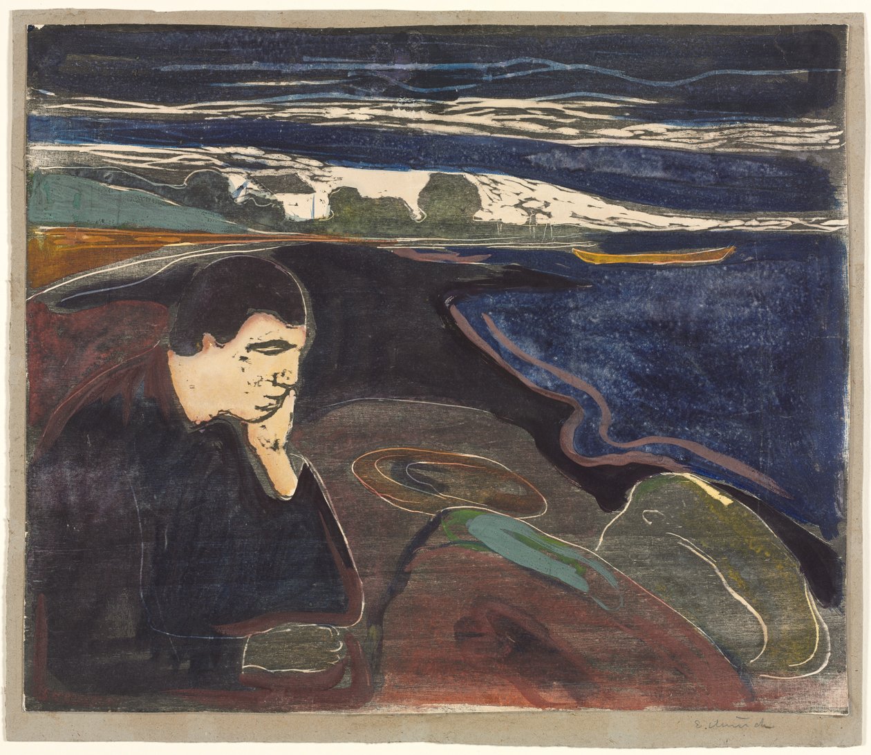 Goedenavond, Melancholie I door Edvard Munch
