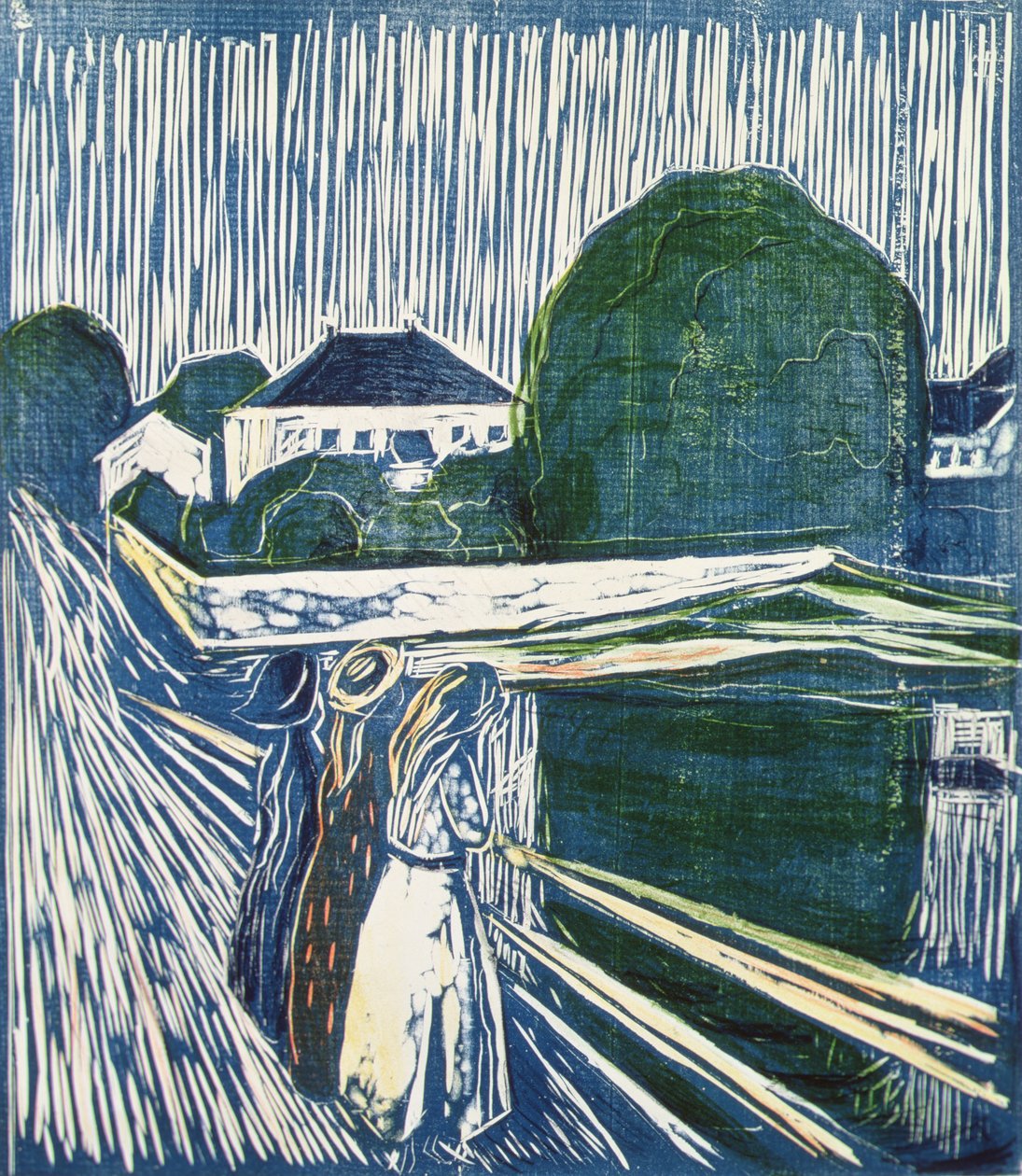 Meisjes op een brug door Edvard Munch