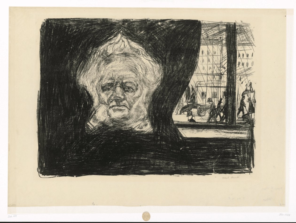 Henrik Ibsen in het café van het Grand Hotel door Edvard Munch