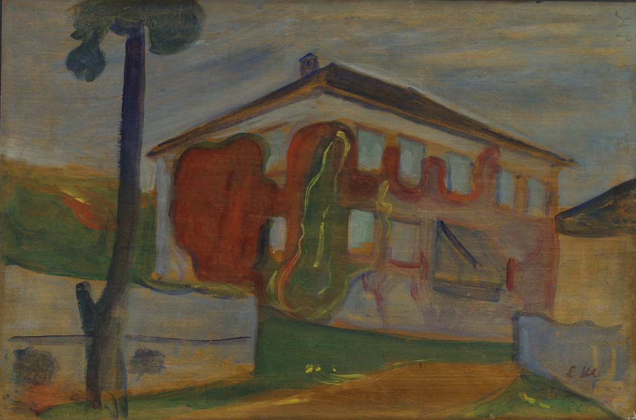 Huis met Rode Wilde Wingerd, c.1900 door Edvard Munch