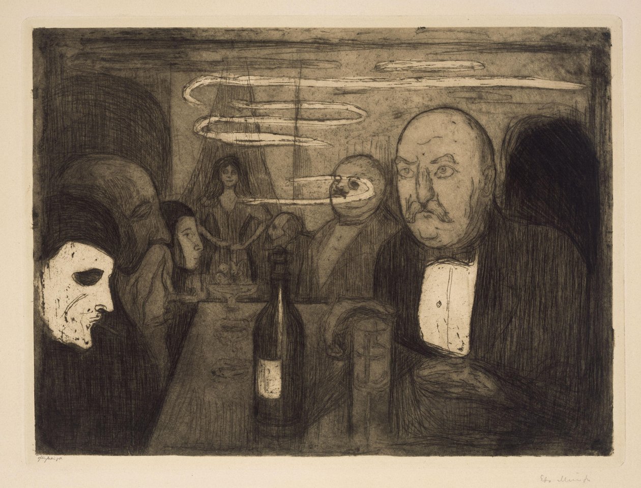 Kristiania-Boheme II door Edvard Munch