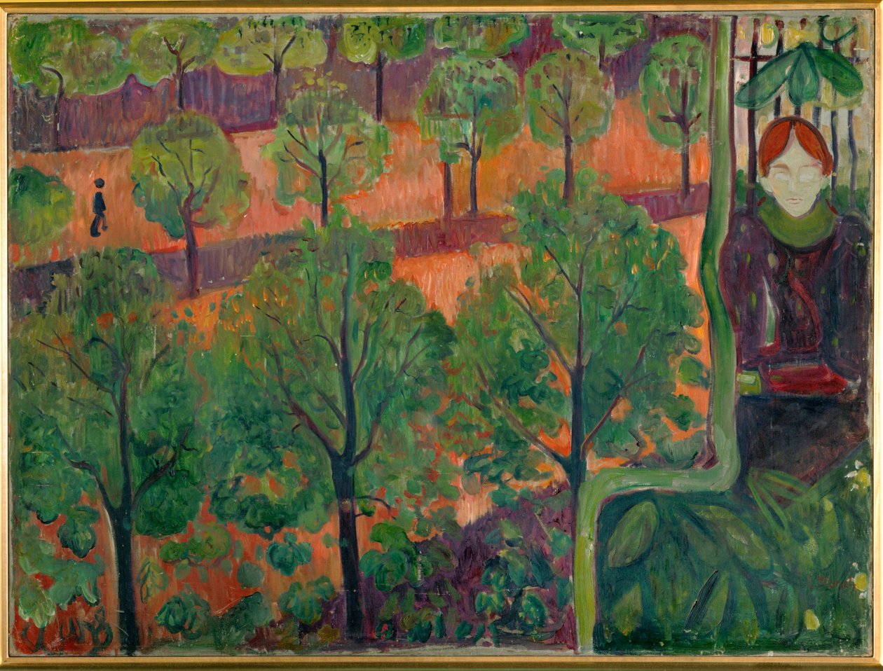 Parijse boulevard (olieverf op hout) door Edvard Munch