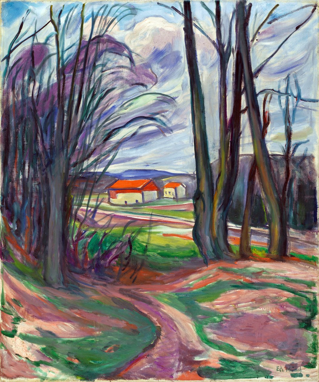 Landschap in Skoyen (Oslo, Noorwegen) door Edvard Munch