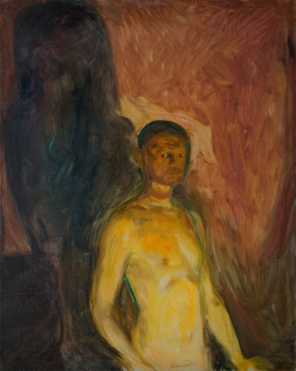 Zelfportret in de hel door Edvard Munch