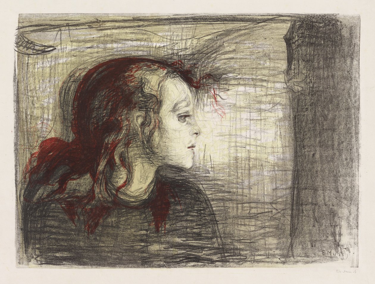 Het zieke kind I door Edvard Munch