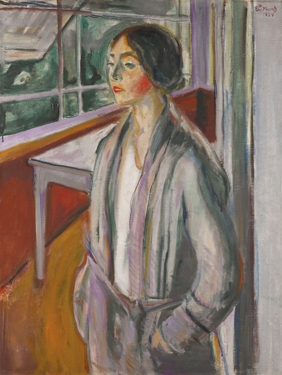 Jonge vrouw op de veranda door Edvard Munch