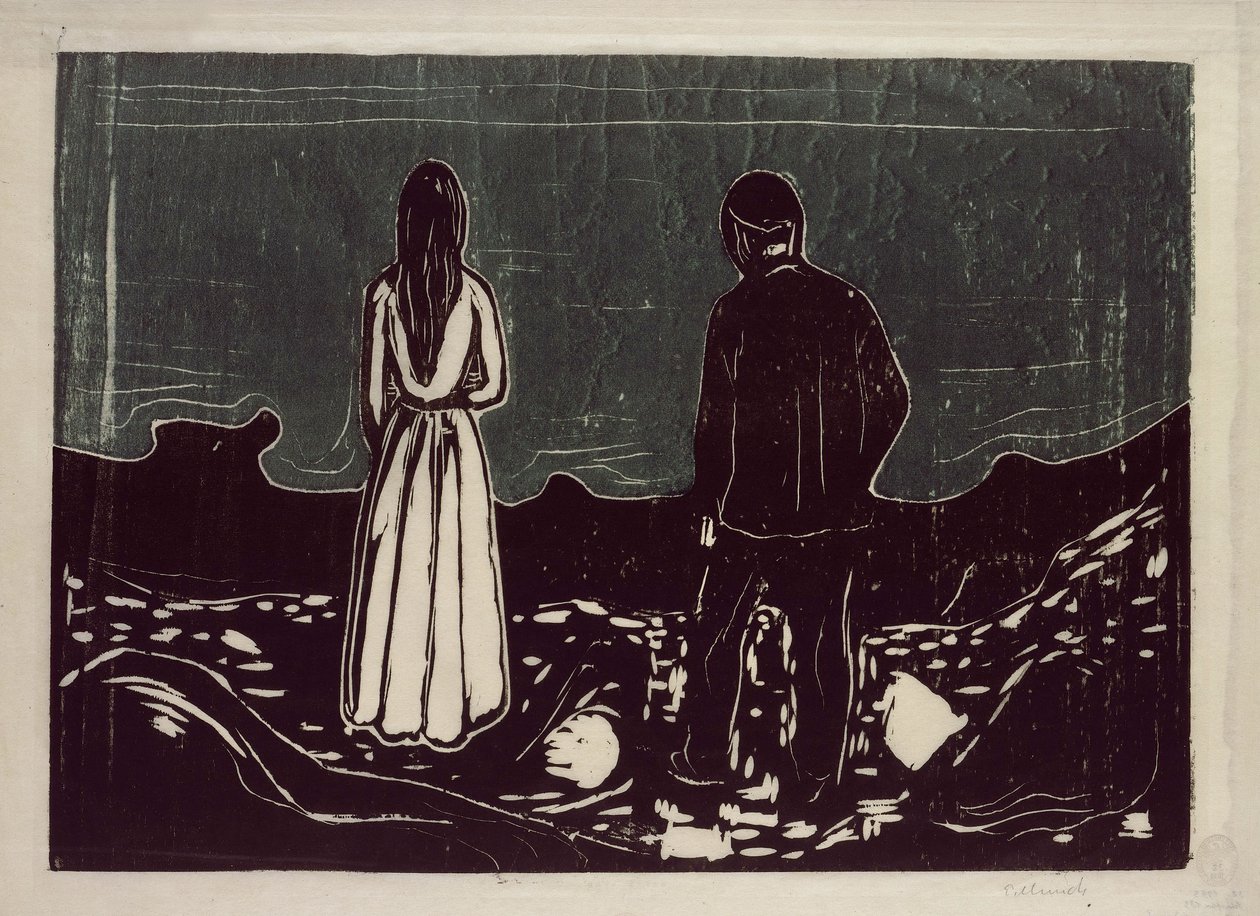 Twee mensen (De eenzamen) door Edvard Munch