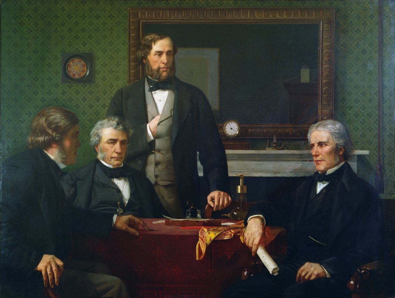 Delegatie aan Faraday, verzoekend hem het presidentschap te aanvaarden door Edward A. Armitage