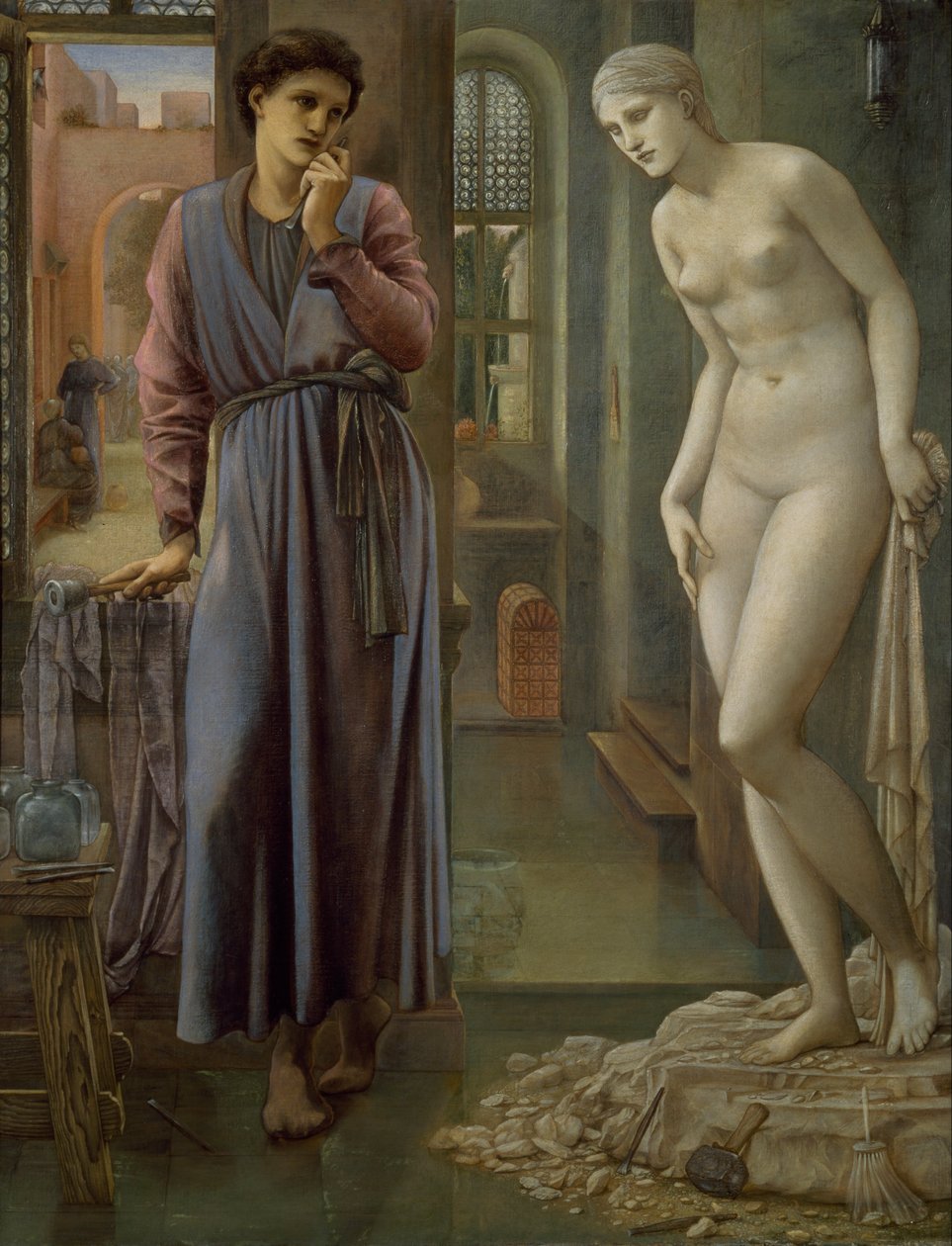 Pygmalion en het Beeld door Edward Burne Jones