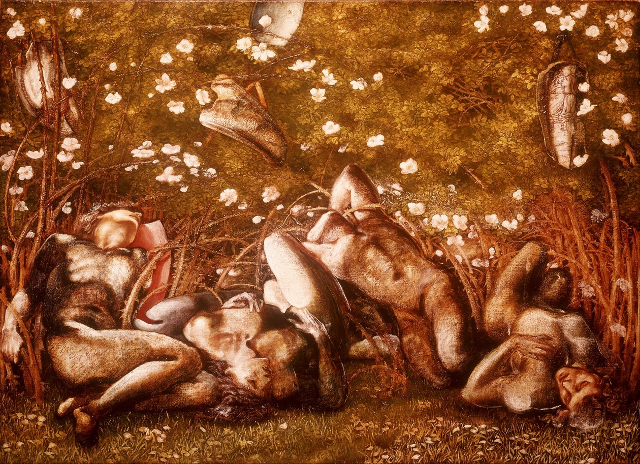 Studie voor De Slapende Ridders door Edward Burne-Jones