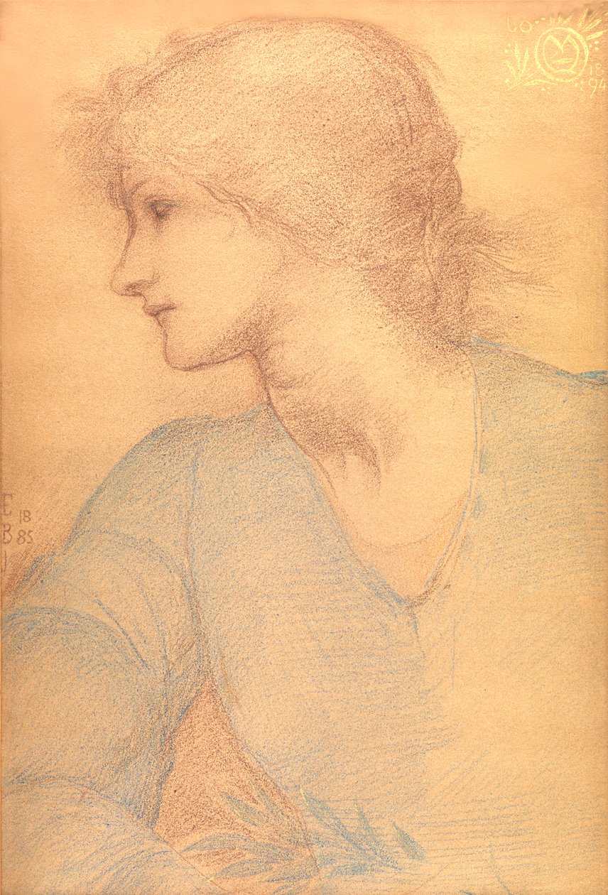 Studie in Gekleurde Krijt, voor een Schilderij, 1885 door Edward Burne Jones