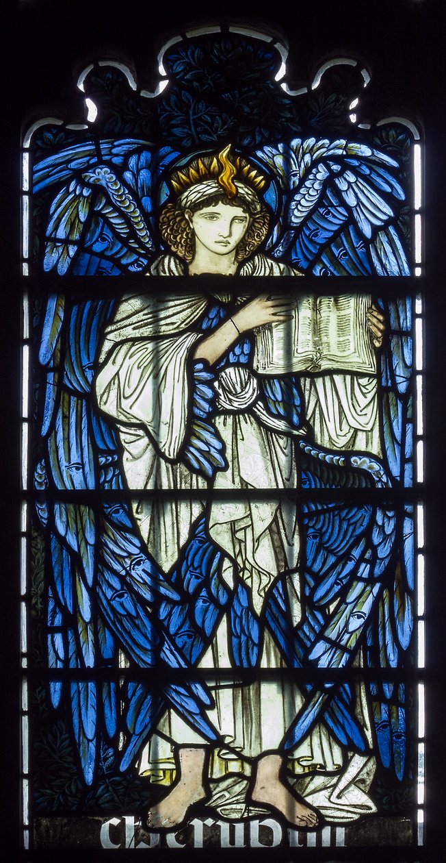 Cambridge, Jesus College Chapel, Cherubim door Edward Burne Jones