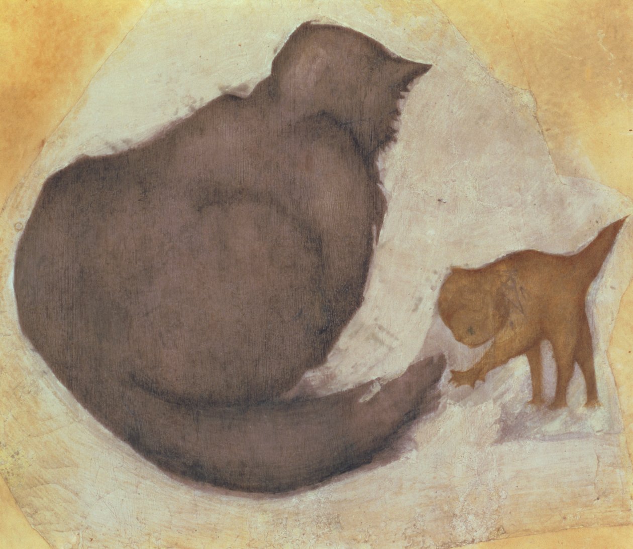 Kat en kitten door Edward Burne Jones