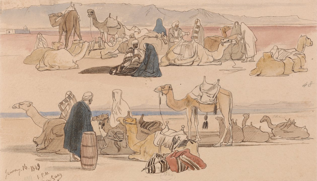 Bij Suez, 13:00 uur, 16 januari 1849 door Edward Lear