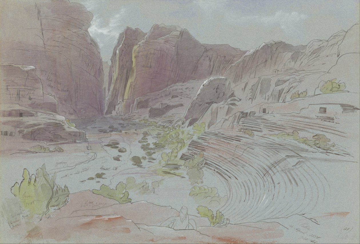 Petra, 14 april 1858 door Edward Lear