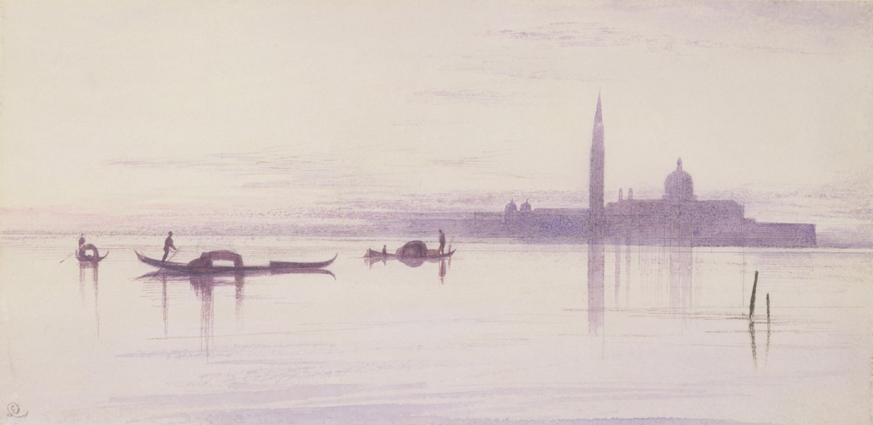 San Giorgio Maggiore vanuit de Lagune, Venetië door Edward Lear