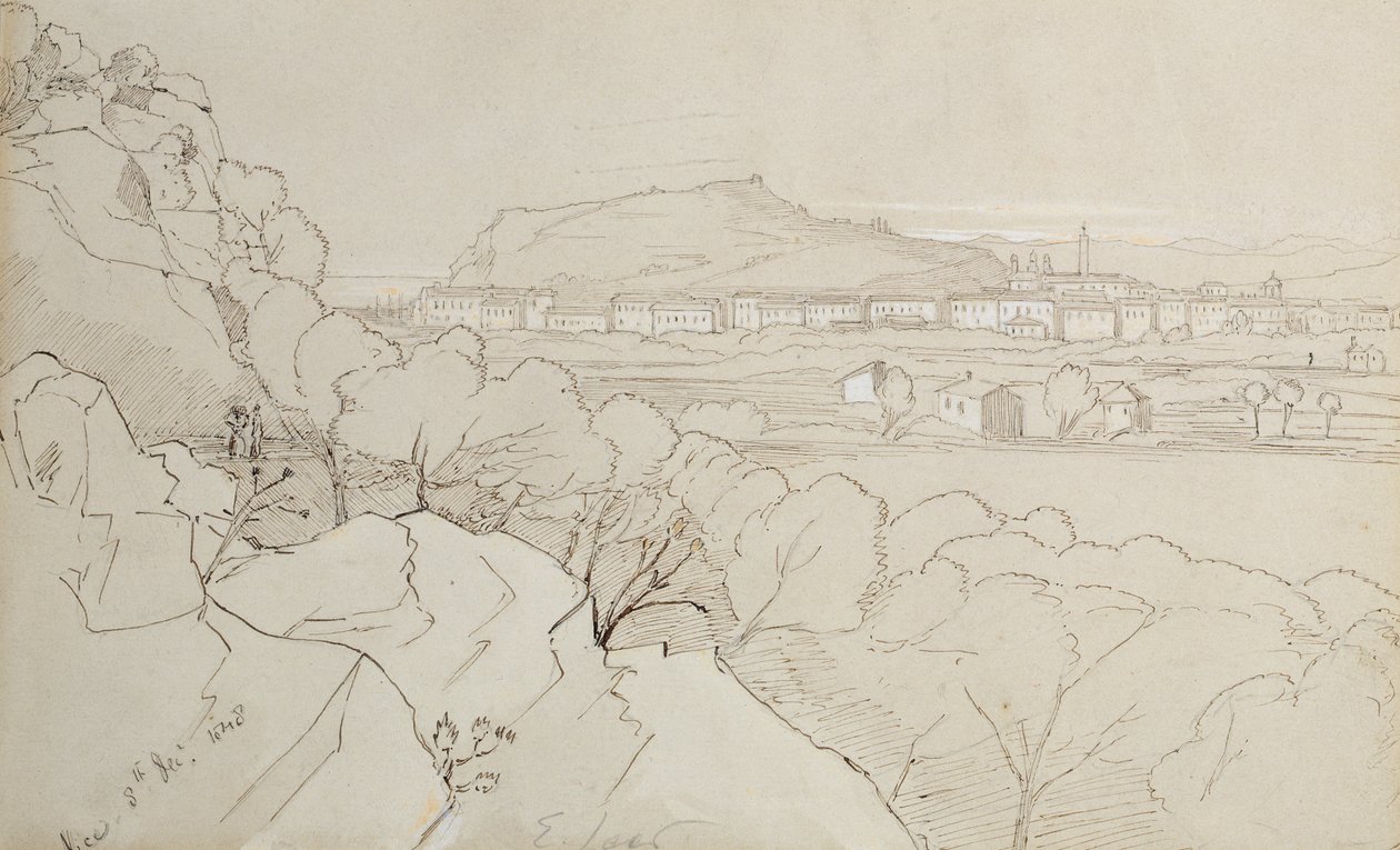 Uitzicht op Nice, 1848 door Edward Lear