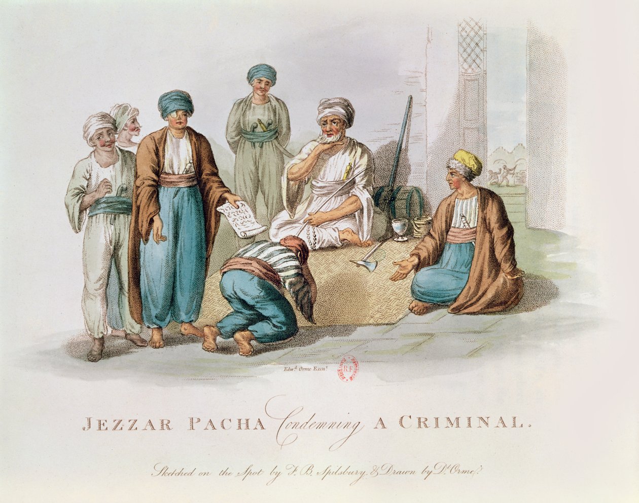 Jezzar Pacha veroordeelt een crimineel door Edward Orme