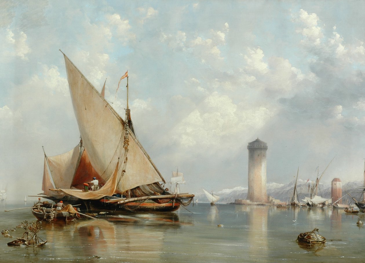 Voor de kust van Livorno, 1848 door Edward William Cooke