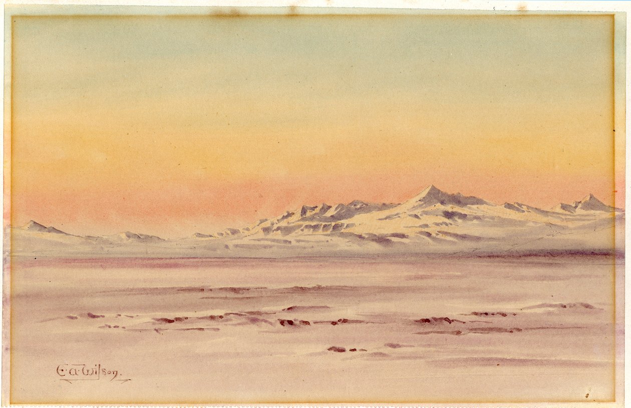 Antarctisch kustlandschap door Edward Adrian Wilson