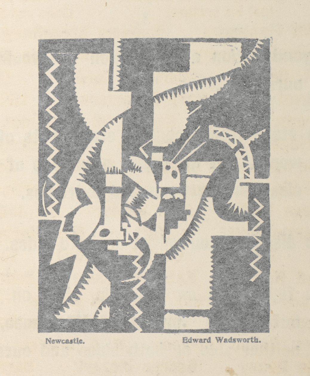 Newcastle door Edward Wadsworth uit BLAST nr. 1, het Vorticist tijdschrift door Edward Alexander Wadsworth