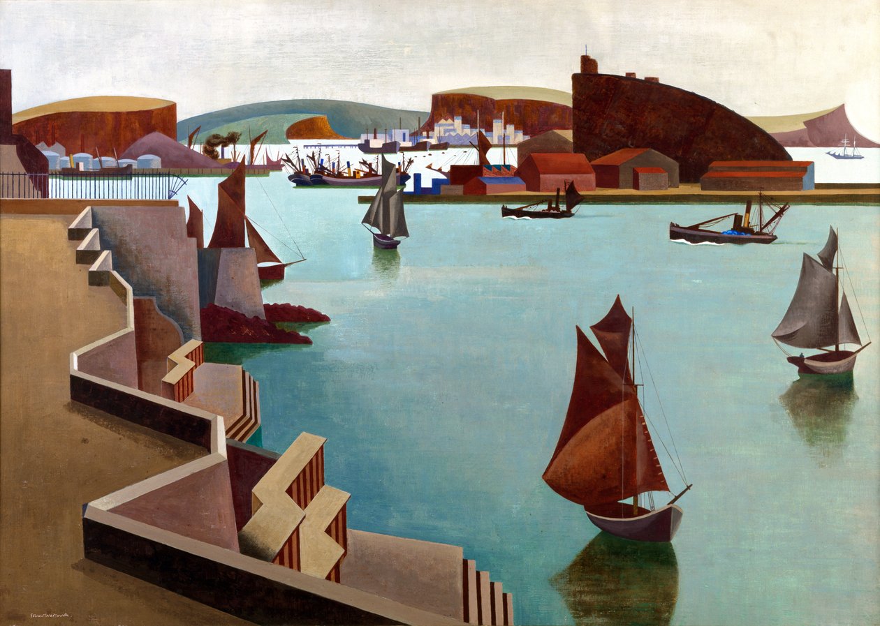 De Cattewater, Plymouth Sound door Edward Alexander Wadsworth