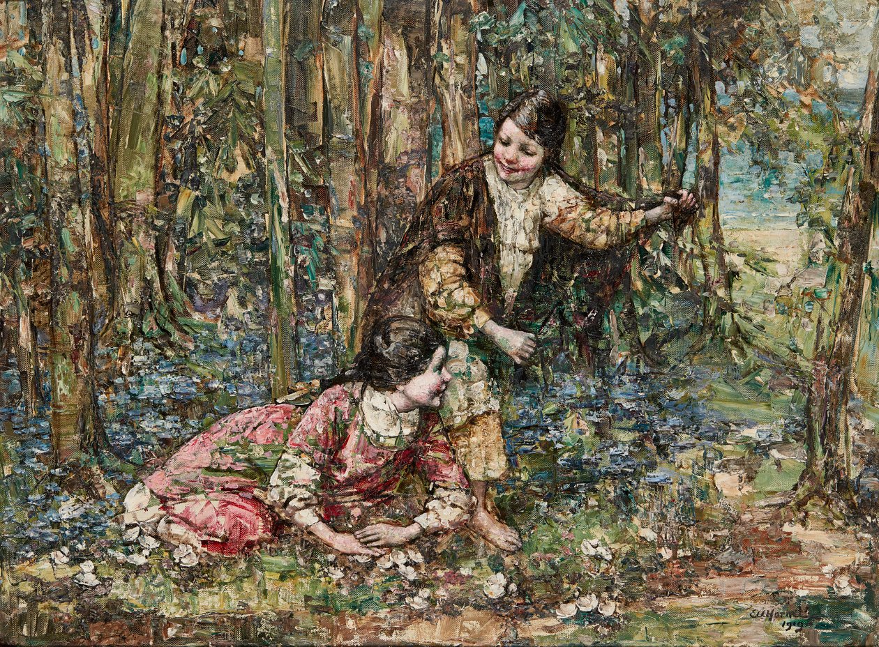 Meisjes in een Bos door Edward Atkinson Hornel