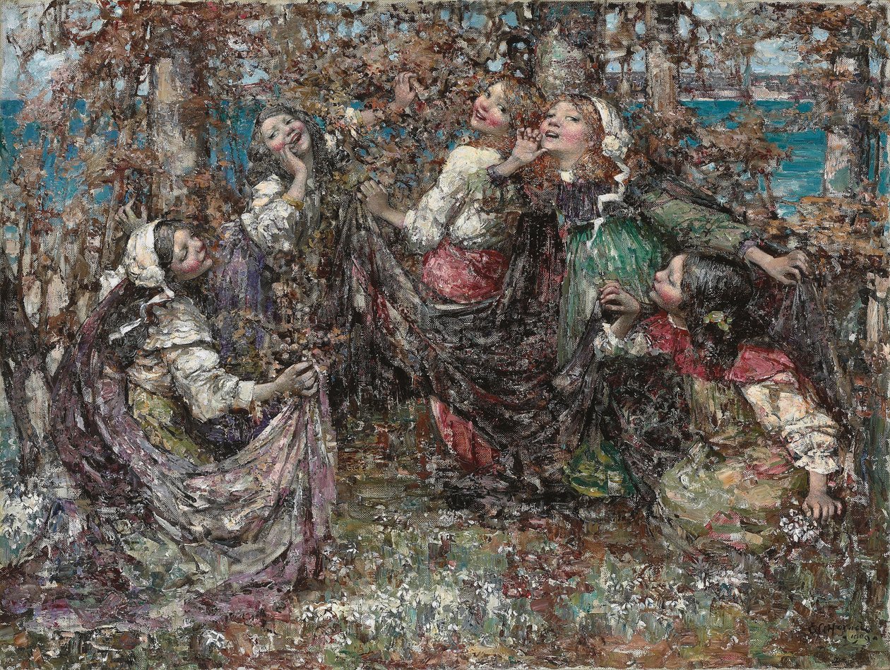 Ring-a-Ring-a-Roses door Edward Atkinson Hornel