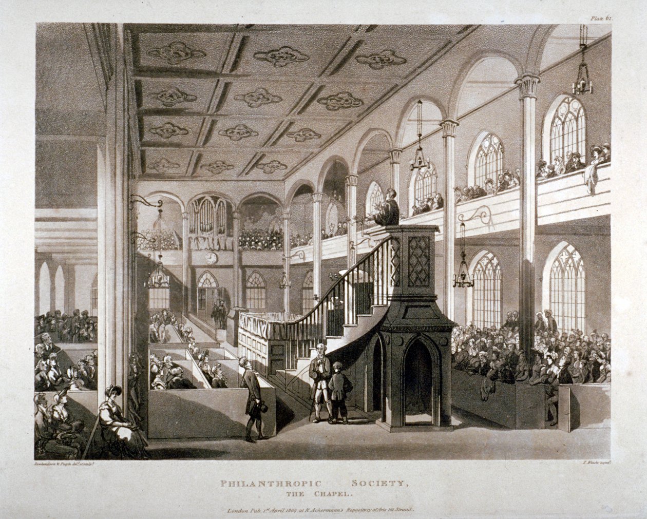 Philanthropic Society Institution Chapel, London Road, Southwark, Londen, 1809 door Edward Blackburn