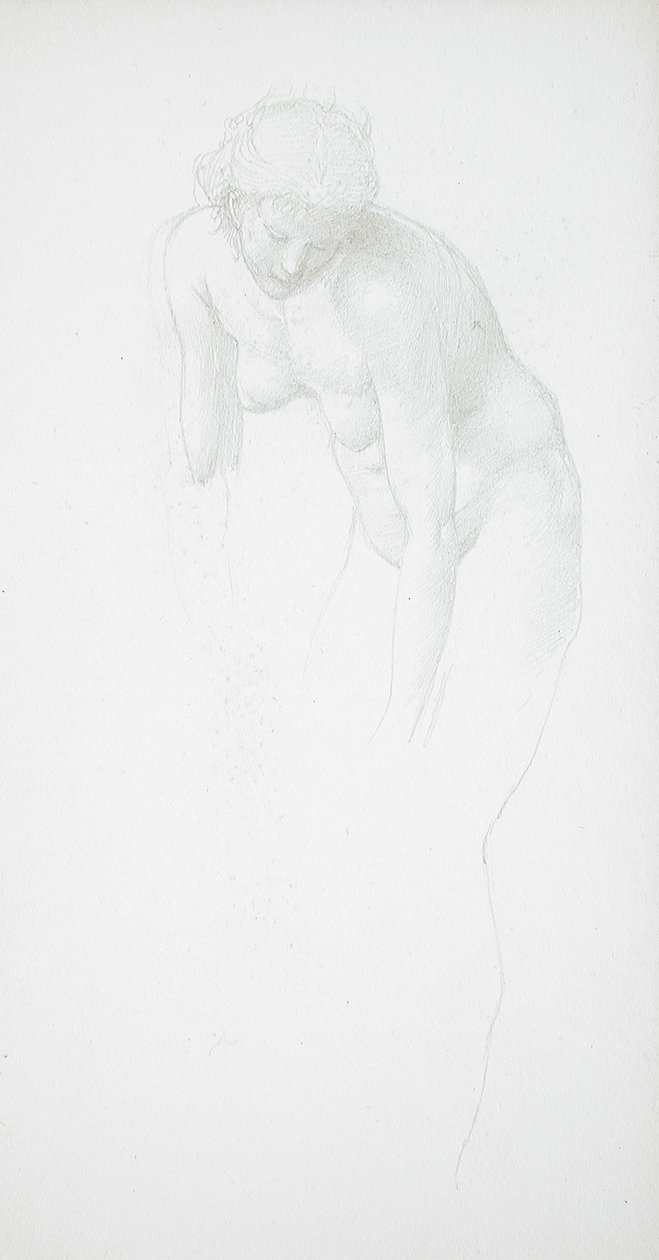 Buigende naakte vrouw door Edward Burne-Jones