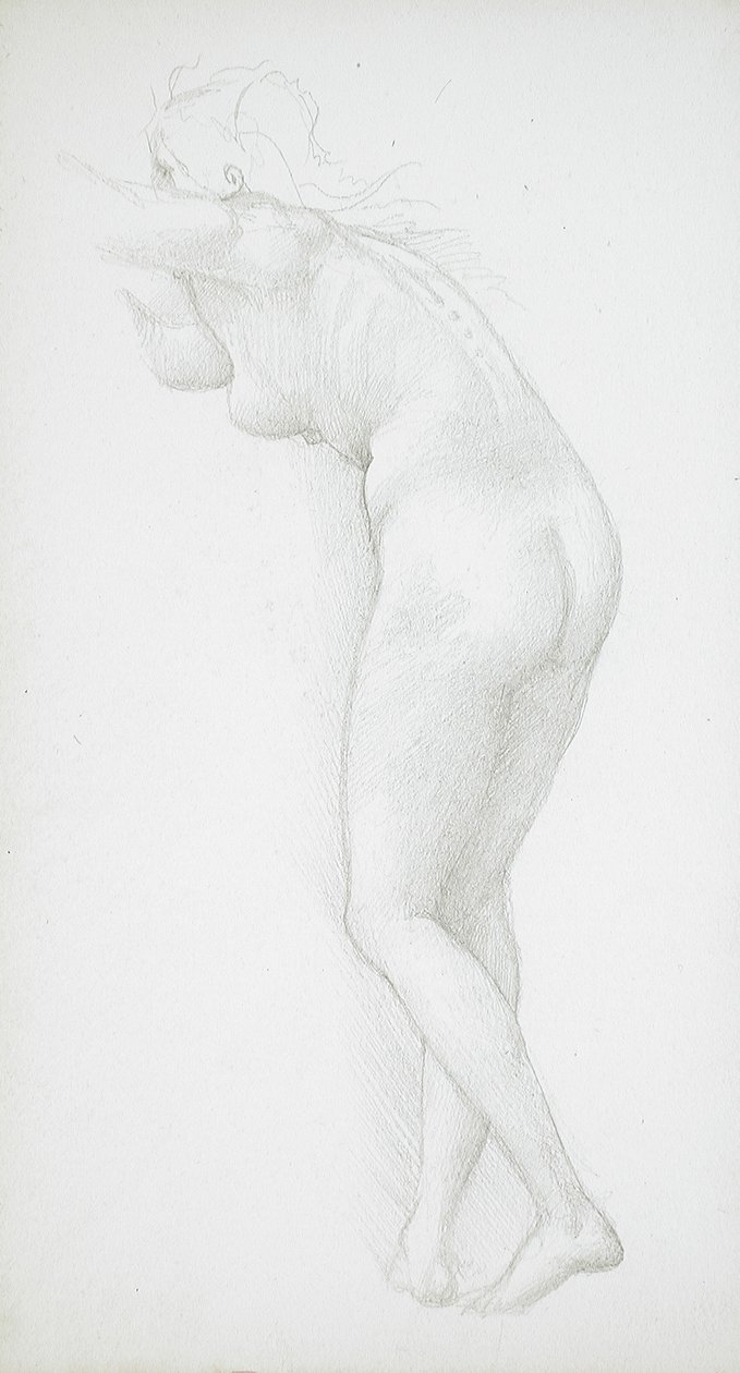 Vrouwelijk naakt, gezien van achteren door Edward Burne-Jones